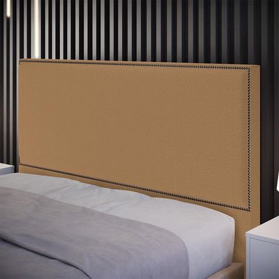 Cabeceira Cama Box Casal Com Tachas 140 cm Vicenza L02 Bouclê Mostarda - Lyam Decor