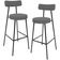 Kit 02 Banquetas Alta Cozinha Bar Sala Jantar Estrutura Em Aço Milão L02 Suede Cinza - Lyam Decor