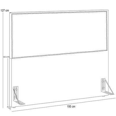 Cabeceira Box Casal King Com Tachas 195 cm Vicenza L02 Bouclê Mostarda - Lyam Decor