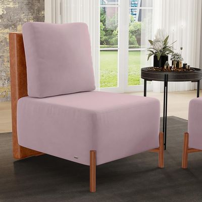 Kit 02 Poltronas Decorativas Sala de Estar Living Hungria L02 Couríssimo Camel Suede Rosê - Lyam