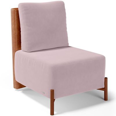 Kit 02 Poltronas Decorativas Sala de Estar Living Hungria L02 Couríssimo Camel Suede Rosê - Lyam