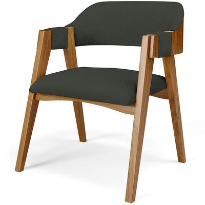 Kit 04 Cadeiras Para Sala de Jantar e Estar Living Estofada Suran L02 Linho Verde Musgo - Lyam