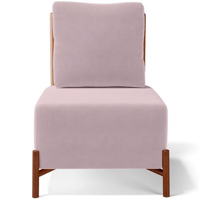 Kit 02 Poltronas Decorativas Sala de Estar Living Hungria L02 Couríssimo Camel Suede Rosê - Lyam