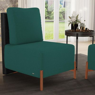 Kit 02 Poltronas Decorativas Sala de Estar Living Hungria L02 Couríssimo Preto Bouclê Verde - Lyam