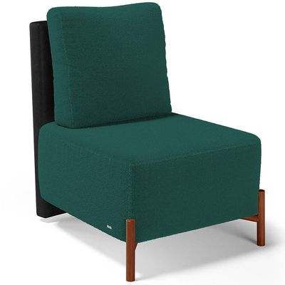 Kit 02 Poltronas Decorativas Sala de Estar Living Hungria L02 Couríssimo Preto Bouclê Verde - Lyam