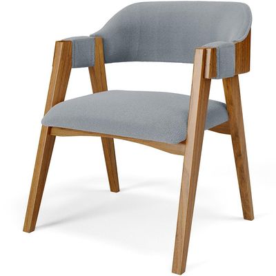 Kit 04 Cadeiras Para Sala de Jantar e Estar Living Estofada Suran L02 Bouclê Cinza - Lyam