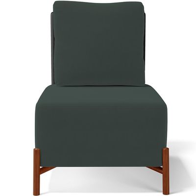 Kit 2 Poltronas Decorativas Sala Estar Living Hungria L02 Couríssimo Preto Suede Verde Musgo - Lyam
