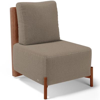 Kit 02 Poltronas Decorativas Sala de Estar Living Hungria L02 Couríssimo Camel Bouclê Bege - Lyam