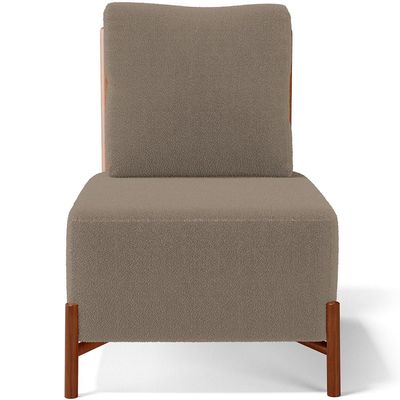 Kit 02 Poltronas Decorativas Sala de Estar Living Hungria L02 Couríssimo Camel Bouclê Bege - Lyam
