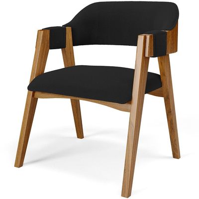 Kit 04 Cadeiras Para Sala de Jantar e Estar Living Estofada Suran L02 Bouclê Preto - Lyam