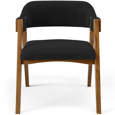 Kit 04 Cadeiras Para Sala de Jantar e Estar Living Estofada Suran L02 Bouclê Preto - Lyam