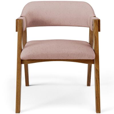 Cadeira Para Sala de Jantar e Estar Living Estofada Suran L02 Linho Rosê - Lyam