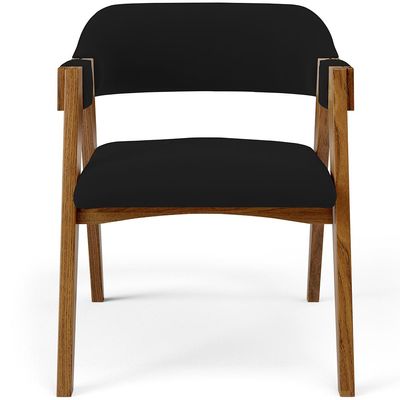 Kit 02 Cadeiras Para Sala de Jantar e Estar Living Estofada Suran L02 Suede Preto - Lyam