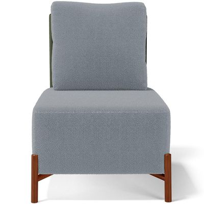 Kit 02 Poltronas Decorativas Sala de Estar Living Hungria L02 Couríssimo Verde Bouclê Cinza - Lyam