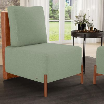 Kit 02 Poltronas Decorativas Sala de Estar Living Hungria L02 Couríssimo Camel Bouclê Oliva - Lyam