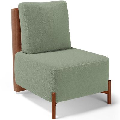 Kit 02 Poltronas Decorativas Sala de Estar Living Hungria L02 Couríssimo Camel Bouclê Oliva - Lyam
