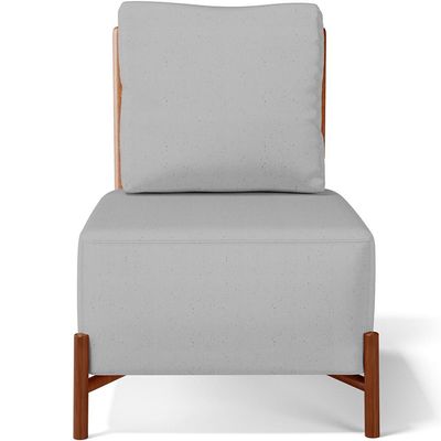 Kit 02 Poltronas Decorativas Sala de Estar Living Hungria L02 Couríssimo Camel Linho Cinza - Lyam