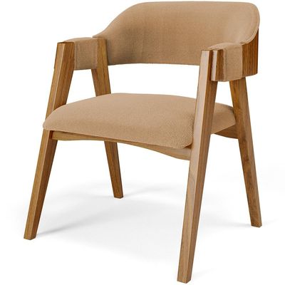Kit 04 Cadeiras Para Sala de Jantar e Estar Living Estofada Suran L02 Bouclê Mostarda - Lyam