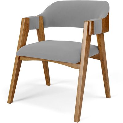 Kit 04 Cadeiras Para Sala de Jantar e Estar Living Estofada Suran L02 Suede Cinza - Lyam