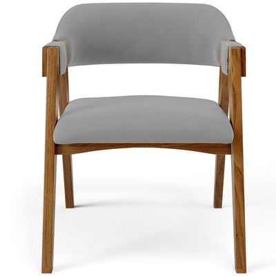 Kit 04 Cadeiras Para Sala de Jantar e Estar Living Estofada Suran L02 Suede Cinza - Lyam