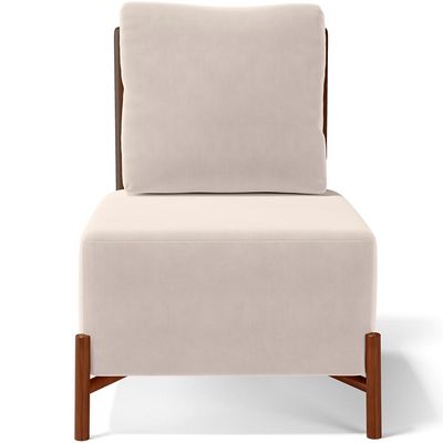 Kit 02 Poltronas Decorativas Sala de Estar Living Hungria L02 Couríssimo Marrom Suede Bege - Lyam
