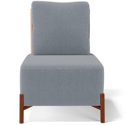 Kit 02 Poltronas Decorativas Sala de Estar Living Hungria L02 Couríssimo Camel Bouclê Cinza - Lyam
