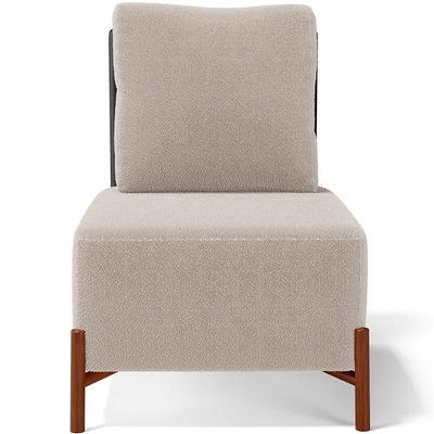 Kit 02 Poltronas Decorativas Sala de Estar Living Hungria L02 Couríssimo Preto Bouclê Creme - Lyam