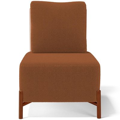 Kit 02 Poltronas Decorativas Sala Estar Living Hungria L02 Couríssimo Camel Bouclê Terracota - Lyam