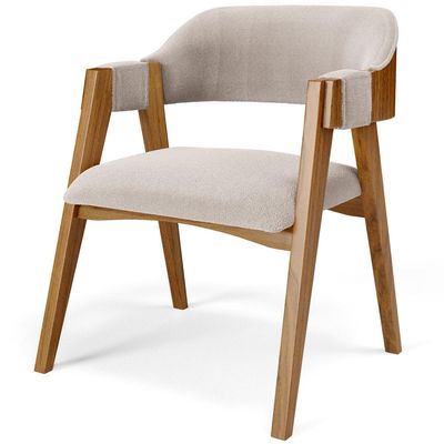 Kit 04 Cadeiras Para Sala de Jantar e Estar Living Estofada Suran L02 Bouclê Creme - Lyam