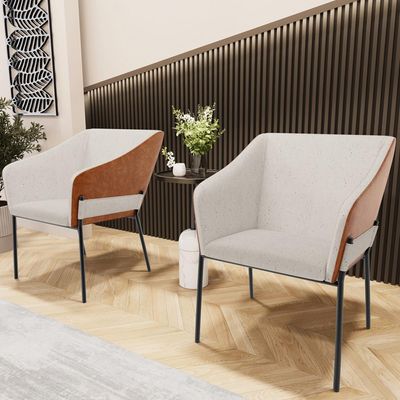 Cadeira Para Sala de Jantar Estar Living Olívia L02 Linho Cru Couríssimo Camel - Lyam Decor