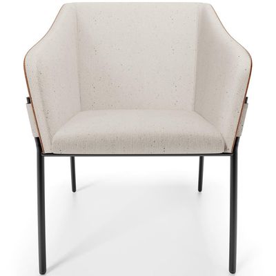 Cadeira Para Sala de Jantar Estar Living Olívia L02 Linho Cru Couríssimo Camel - Lyam Decor