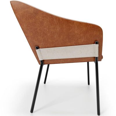 Cadeira Para Sala de Jantar Estar Living Olívia L02 Linho Cru Couríssimo Camel - Lyam Decor