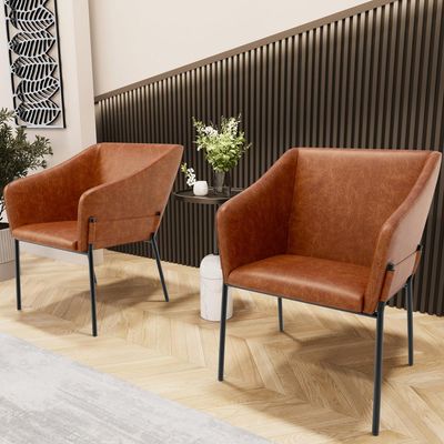 Kit 3 Cadeiras Para Sala de Jantar Estar Living Olívia L02 Couríssimo Camel - Lyam Decor