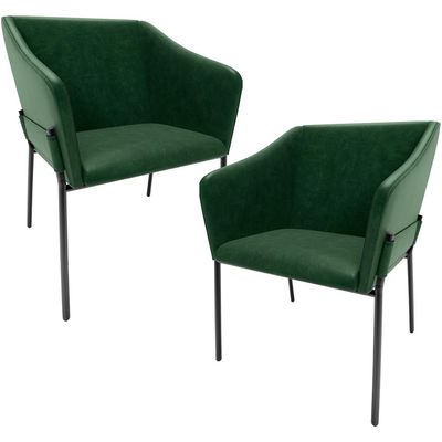 Kit 2 Cadeiras Para Sala de Jantar Estar Living Olívia L02 Couríssimo Verde - Lyam Decor