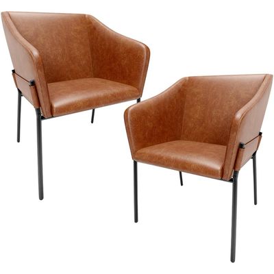 Kit 2 Cadeiras Para Sala de Jantar Estar Living Olívia L02 Couríssimo Camel - Lyam Decor