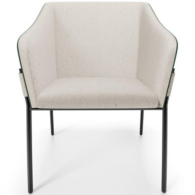 Kit 6 Cadeiras Para Sala de Jantar Estar Living Olívia L02 Linho Cru Couríssimo Verde - Lyam Decor