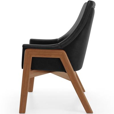 Poltrona Decorativa Para Sala de Estar Sakura L02 Couríssimo Preto - Lyam Decor