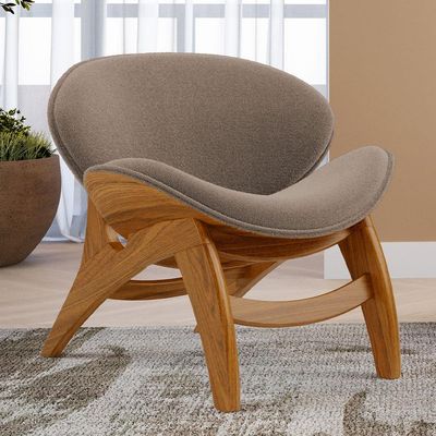 Kit 2 Poltronas Decorativa Orgânica Sala Living Kadosh L02 Bouclê Bege - Lyam Decor