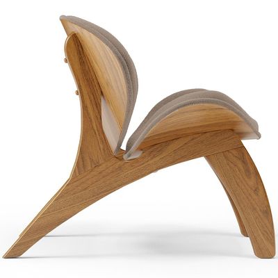 Kit 2 Poltronas Decorativa Orgânica Sala Living Kadosh L02 Bouclê Bege - Lyam Decor