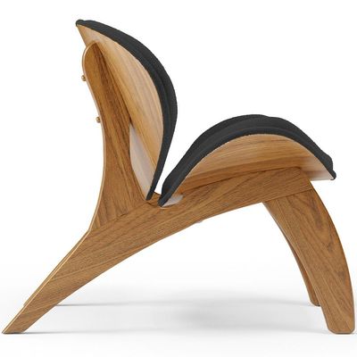 Kit 2 Poltronas Decorativa Orgânica Sala Living Kadosh L02 Bouclê Preto - Lyam Decor