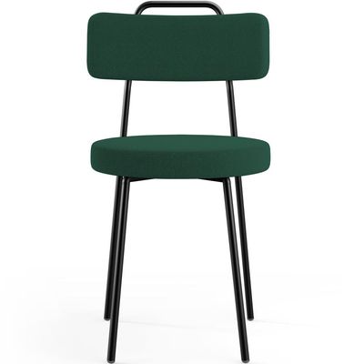 Cadeira Decorativa Estofada Para Sala De Jantar Barcelona L02 Bouclê Verde - Lyam Decor