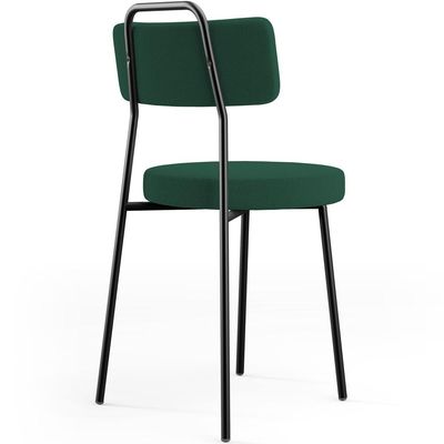 Cadeira Decorativa Estofada Para Sala De Jantar Barcelona L02 Bouclê Verde - Lyam Decor
