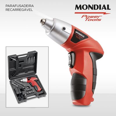 Parafusadeira Mondial FPF-05M com Maleta - 4,8V Bivolt UNICA