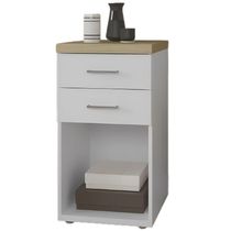 Gaveteiro Para Escritório Com 2 Gavetas E Nicho Loke Olmo/branco