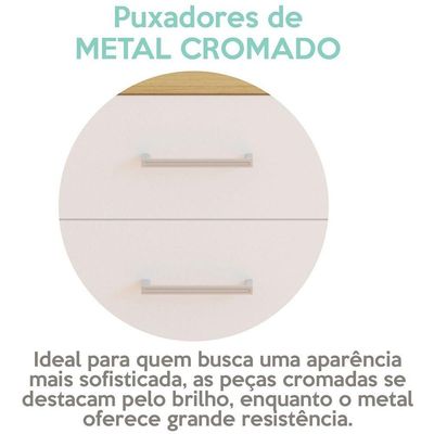 Gaveteiro Para Escritório Com 2 Gavetas E Nicho Loke Olmo/branco