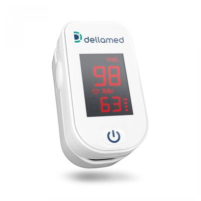 Oxímetro Digital Led de Dedo Portátil de Alta Precisão Dellamed Branco