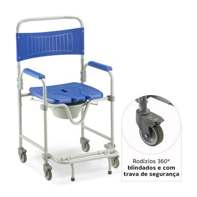 Cadeira de Banho Dobrável e Desmontável até 150 Kg D45 Dellamed Azul