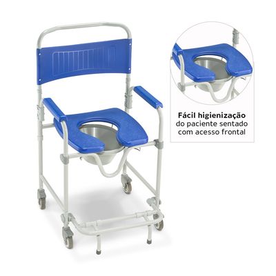 Cadeira de Banho Dobrável e Desmontável até 150 Kg D45 Dellamed Azul