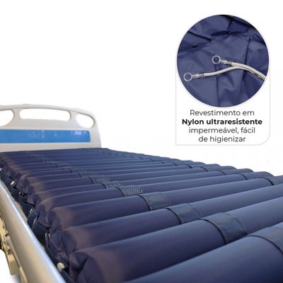 Colchão para Tratamento de Escaras II até 150 Kg Air Tube Dellamed Azul / 110V