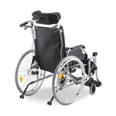 Cadeira de Rodas D700 Reclinável em Alumínio Dobrável até 130 Kg Dellamed 40 / Preto